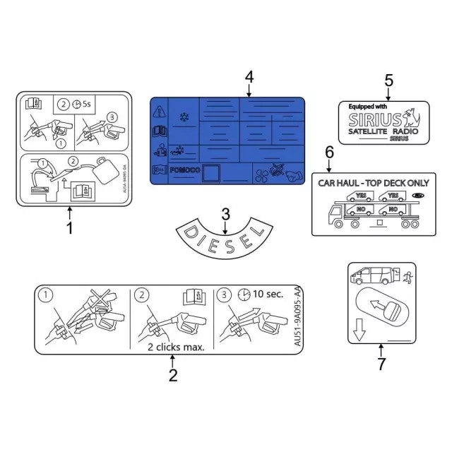 Genuine Ford A/C System Information Label KK3Z-9900014-U