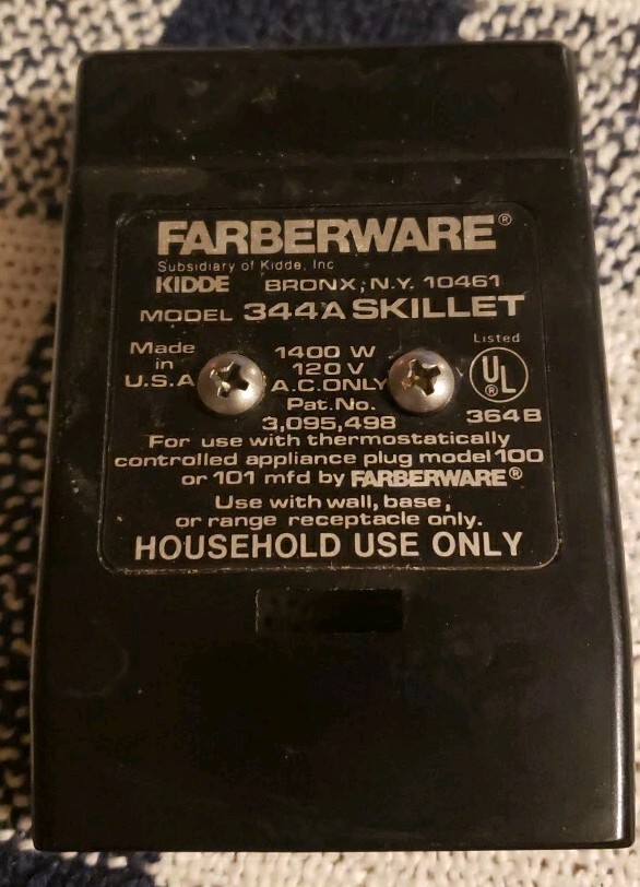 VTG Farberware Model 344A Electric Base Plug Assembly Base Plug Assembly Only