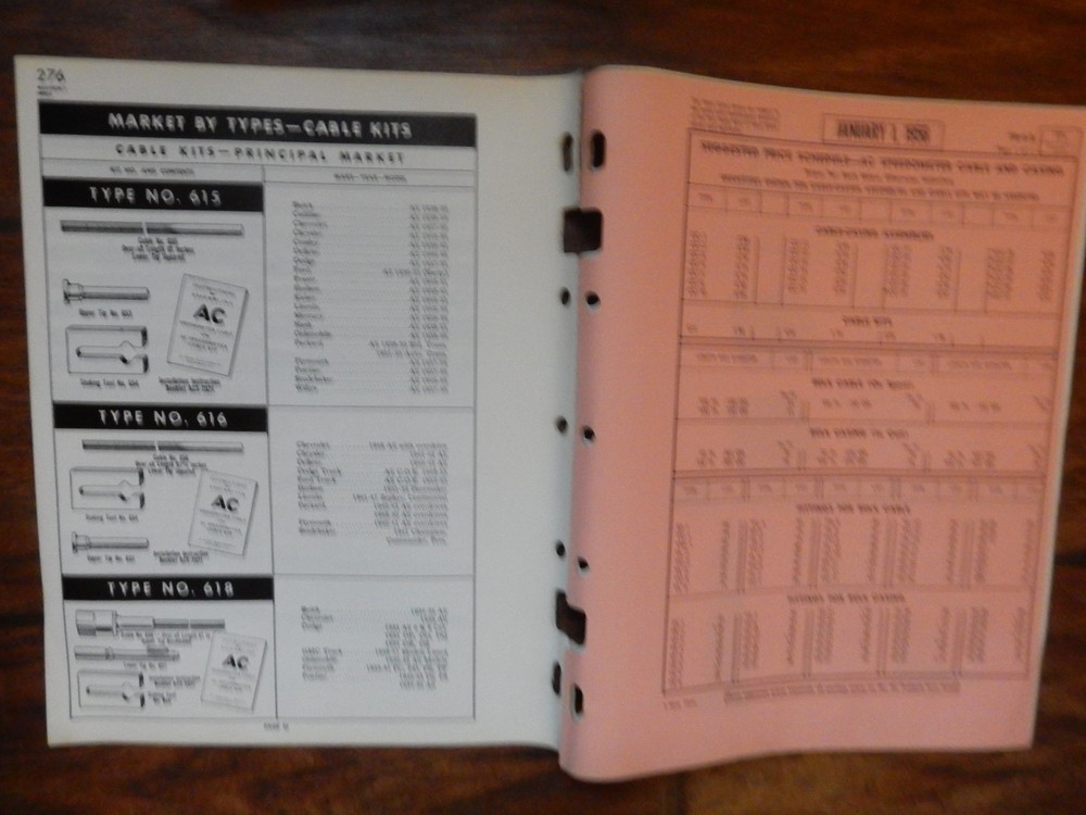 1955 AC Cable & Casing Specification Chart & Catalog 276 Weatherly Index