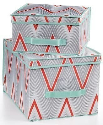 MacBeth Collection Collapsible Large and Medium Storage Box Two Pack