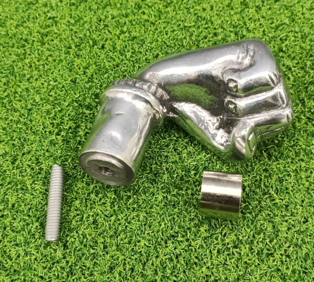 Chrome Finished Fist Walking Stick Handle – Solid Brass Cane Top Replacement