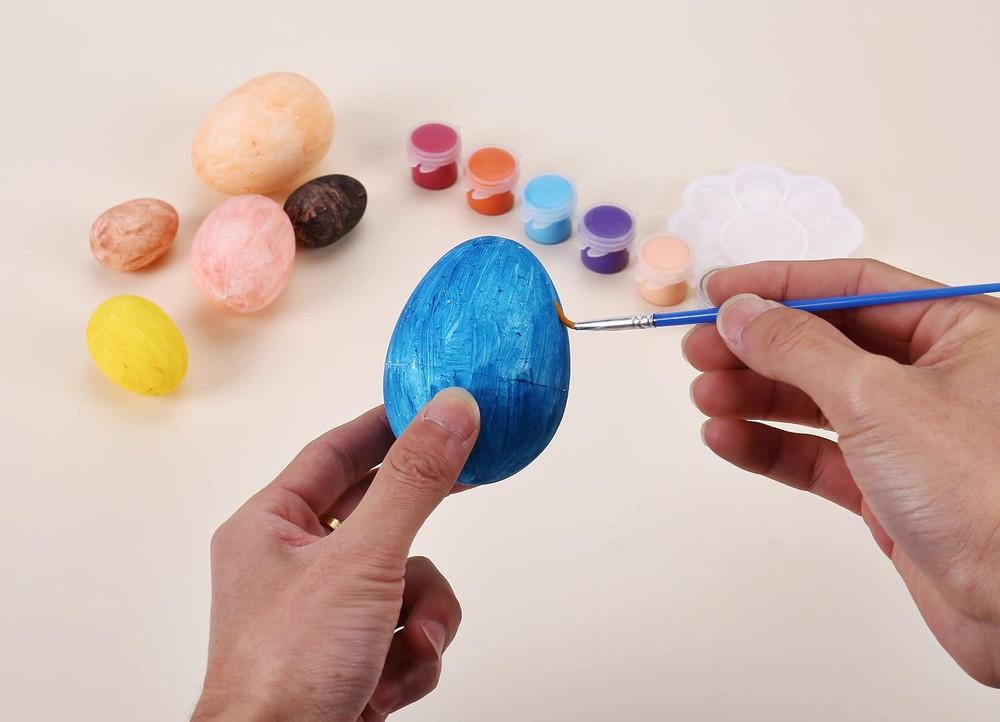 18-Pack 4 Inches Easter Craft Foam Eggs, White Polystyrene Foam Eggs, Use for Ea