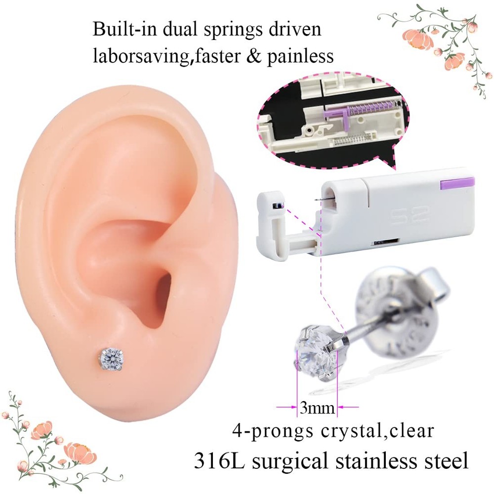 Firstomato 2PCS Disposable Ear Piercing Kit Aseptic Ear Piercing Gun Self Use...