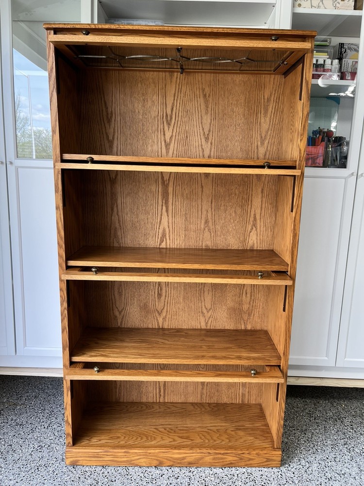 Antique Oak Four-Section Barrister Bookcase