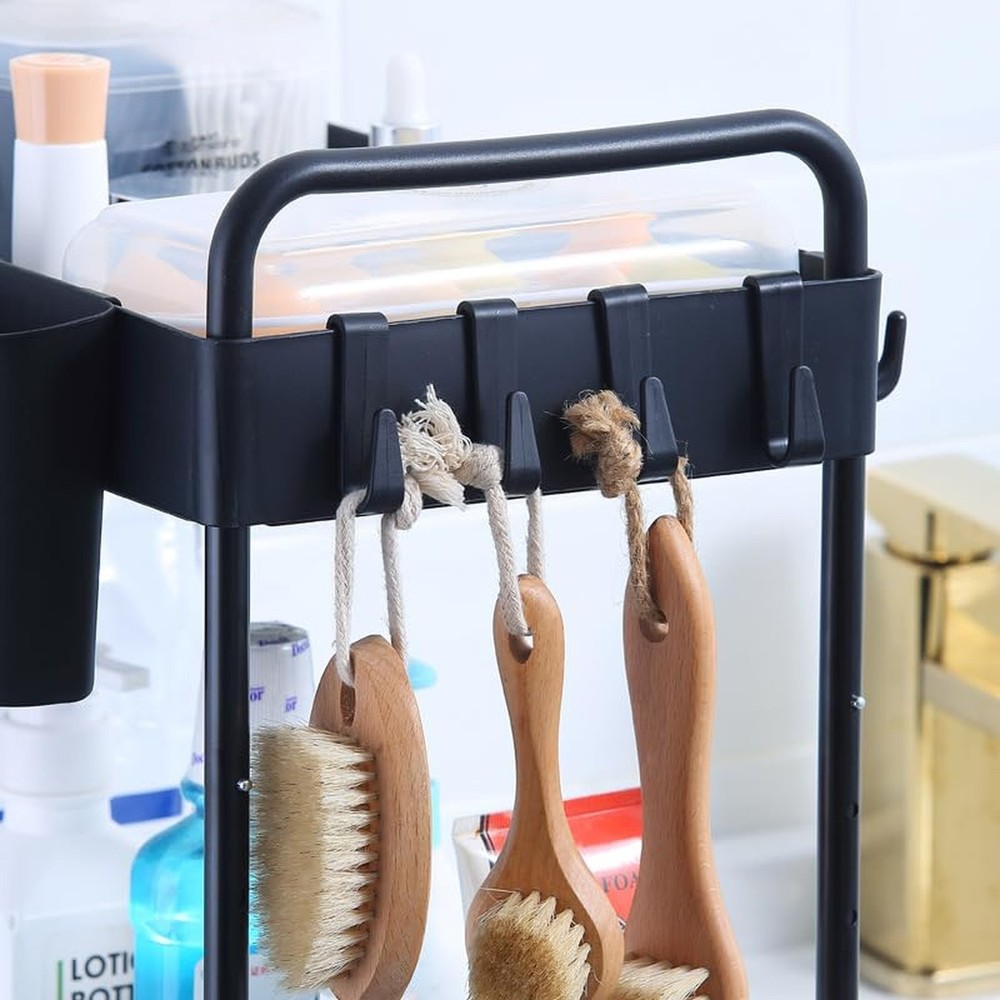 2 Pack Double-Layer Under Sink Organizer for Efficiently Utilizing Space, Hig...