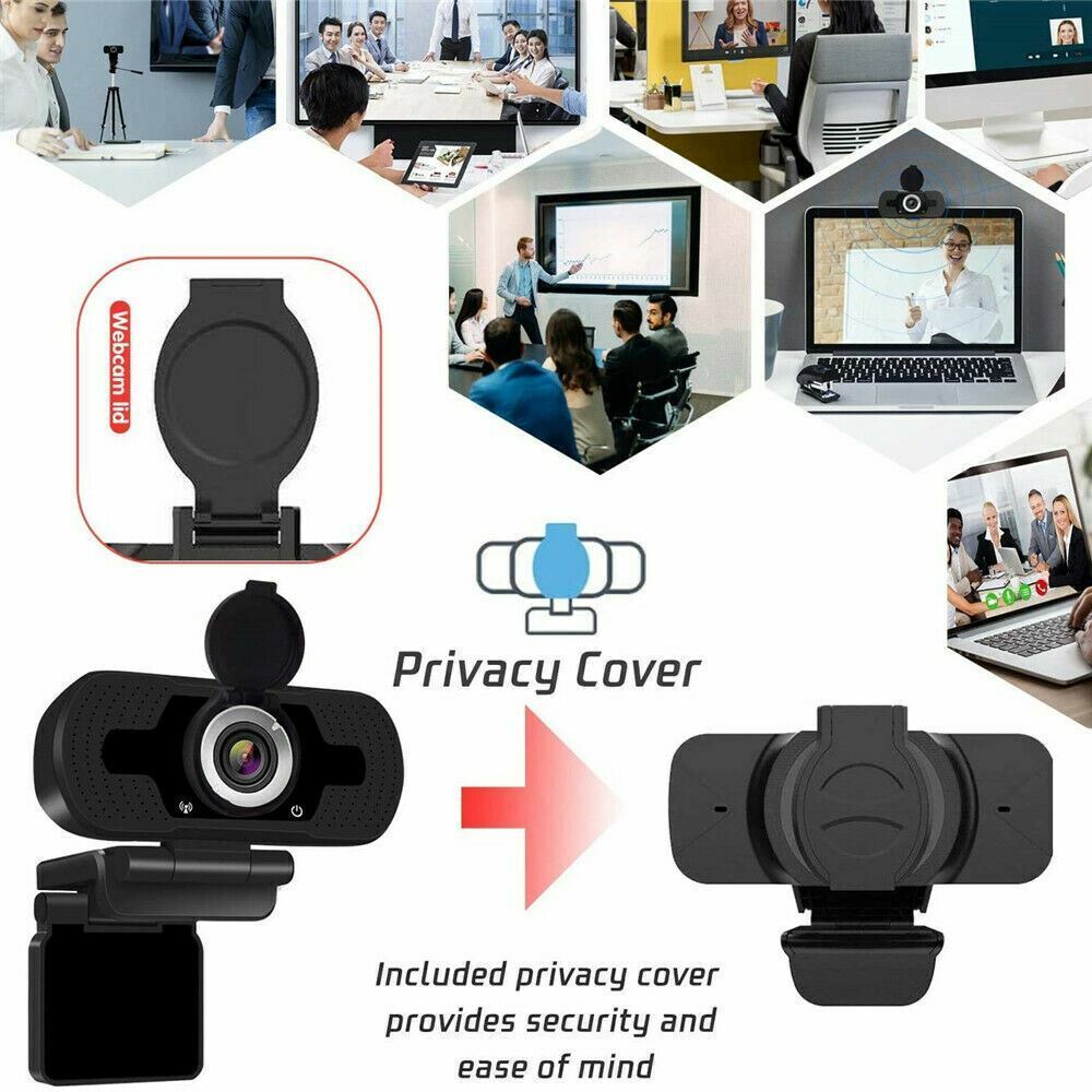 1080P Full HD USB Webcams for PC Desktop & Laptop Web Camera with Microphone