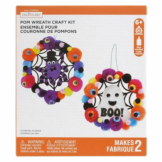 Ghost and Spider Pom Wreath Kit By Creatology