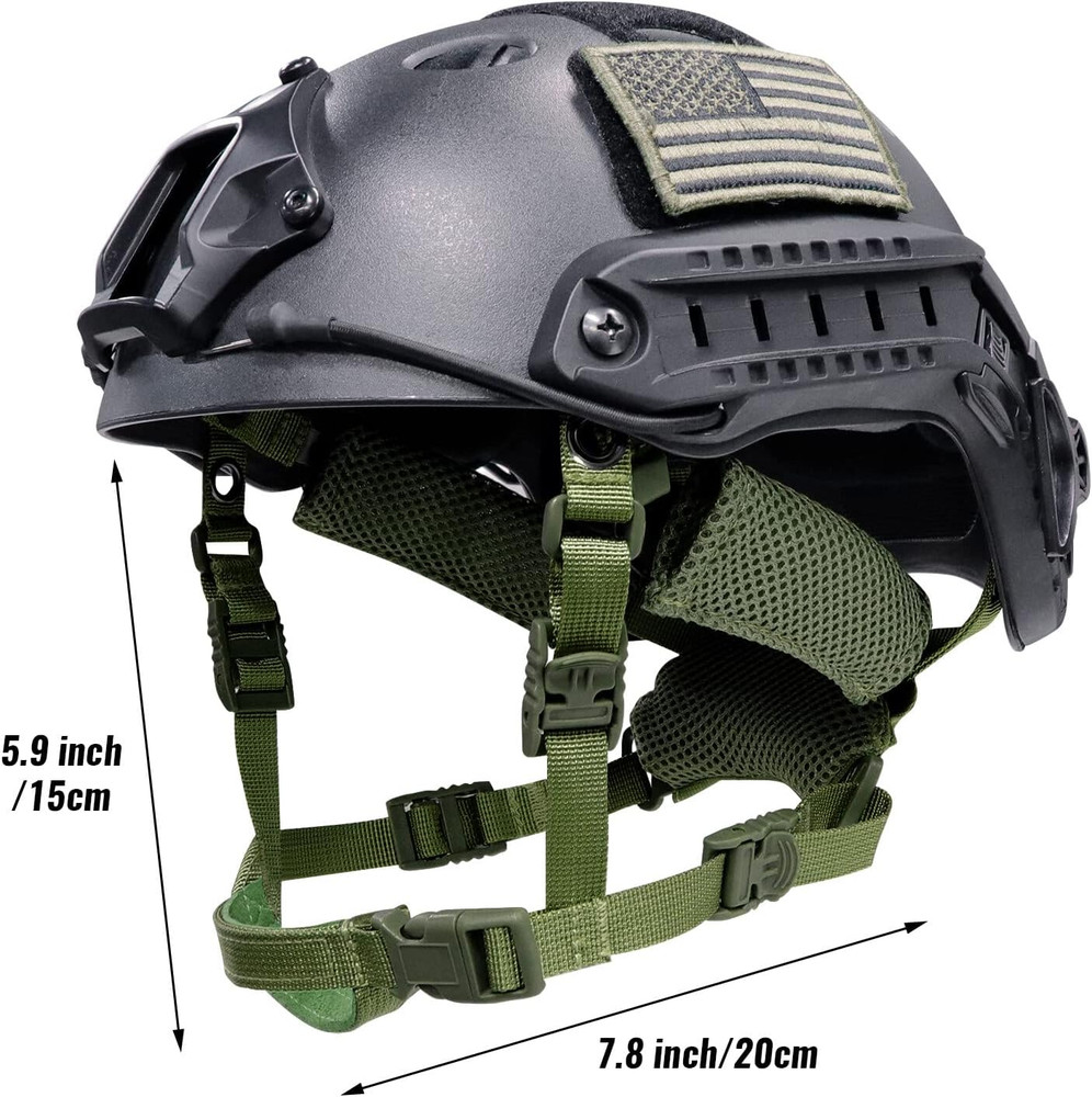 Tactical Helmet Chin Strap Adjustable Dial 4 Points Suspension System with Bolts
