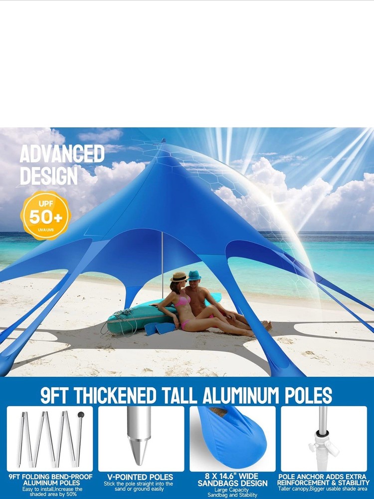 Fayloch Beach Sun Shade Tent Canopy - Blue