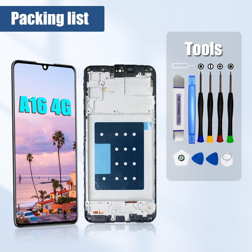 Samsung Galaxy A16 4G Screen Replacement LCD Display Touch Assembly Frame SM-A16
