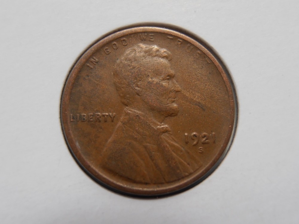 1921 S Lincoln Cent, Low Mintage, Extra Fine (21S-4)
