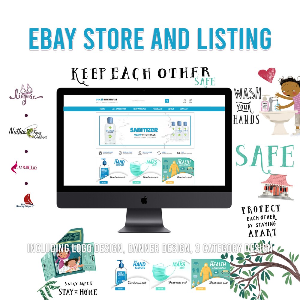 Ebay Template store Listing Auction Design Responsive Professional Html and LOGO