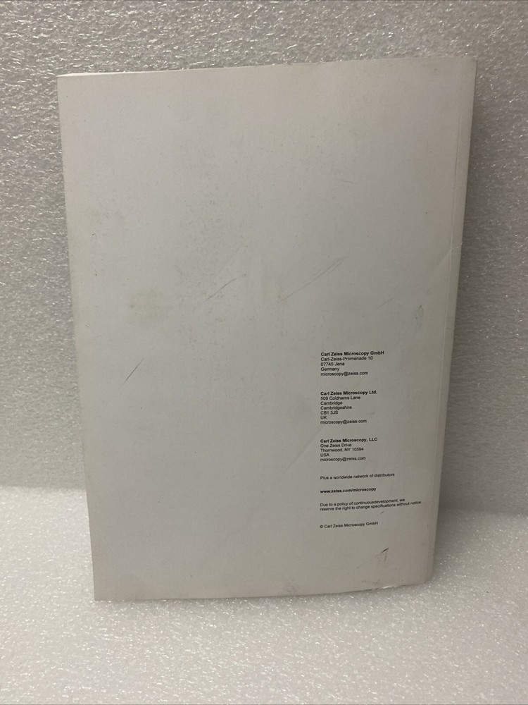 Zeus’s Software Manual Smart SEM V05.07 Operating Software For Scanning Electron