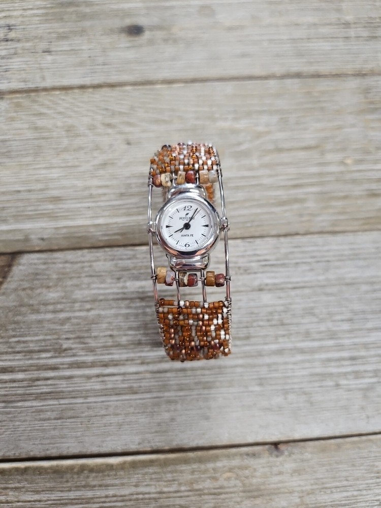 Peyote Bird Brown Beaded Cuff Watch Needs Battery