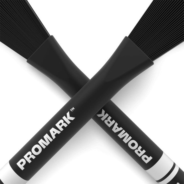 ProMark Heavy Nylon Brushes 2B Black, Pair, PMNB2B