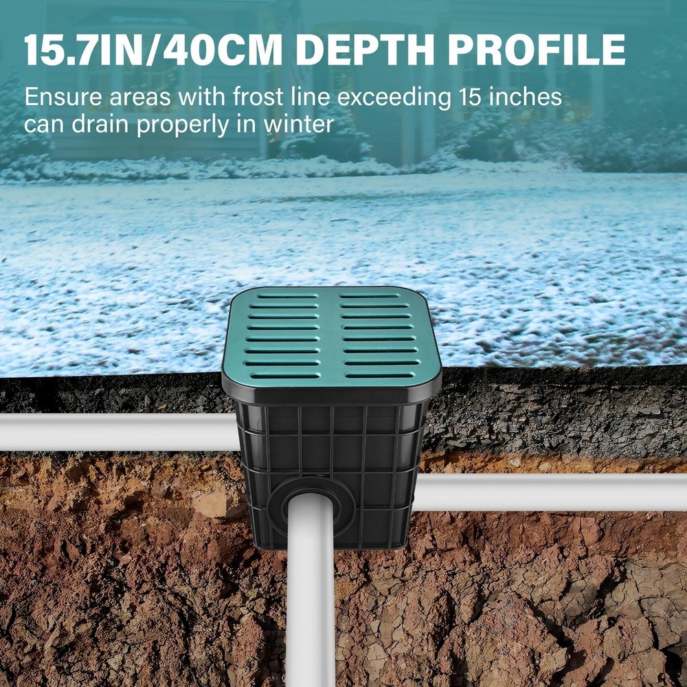 16in Catch Basin with Fiber Glass Grate,Catch Basin for Drainage Debris Basket