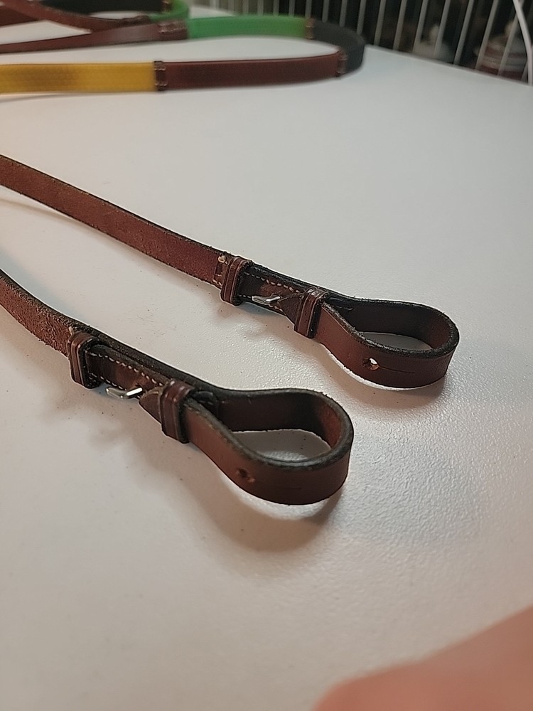 Pinnacle Rainbow Reins for Horses with Leather Stops