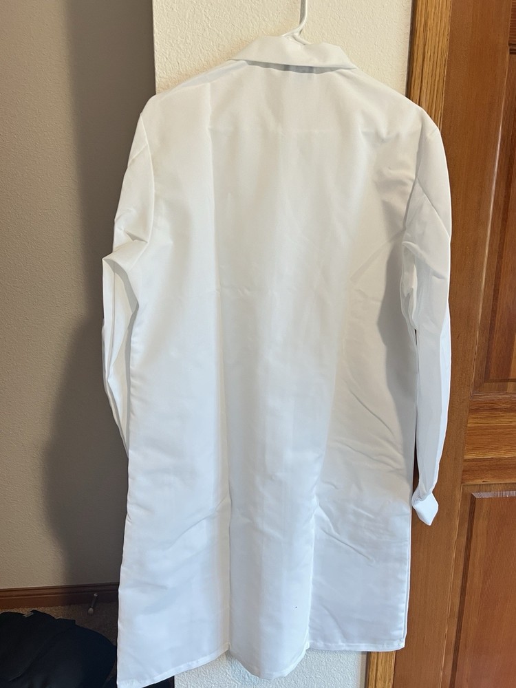Red Kap White 80/20 Lab Coat Men’s M Snap Button Work Coat NEW