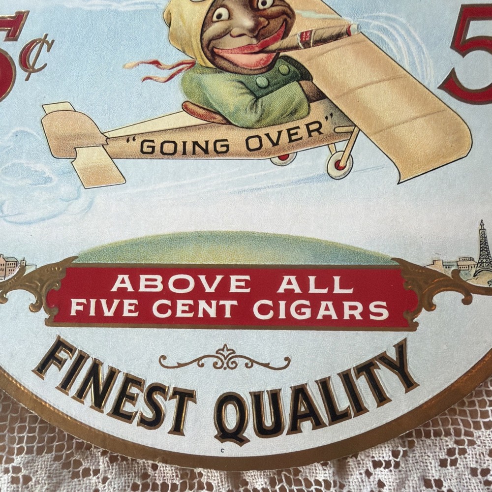 Hambone Sweets 5 Cent Cigar 1920s Fan Pull J P Alley Embossed