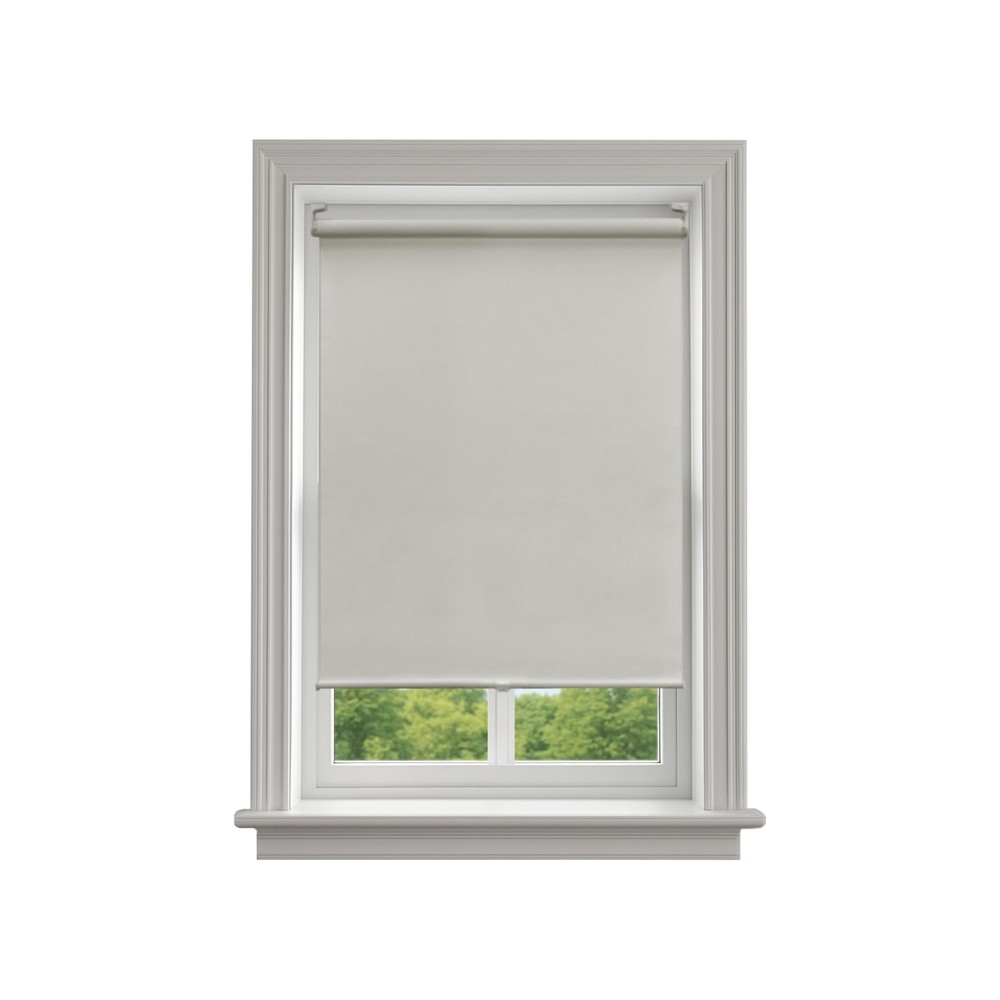 Cordless Polyester Roller Shade, Blackout Blinds for Indoor Windows, White, S...