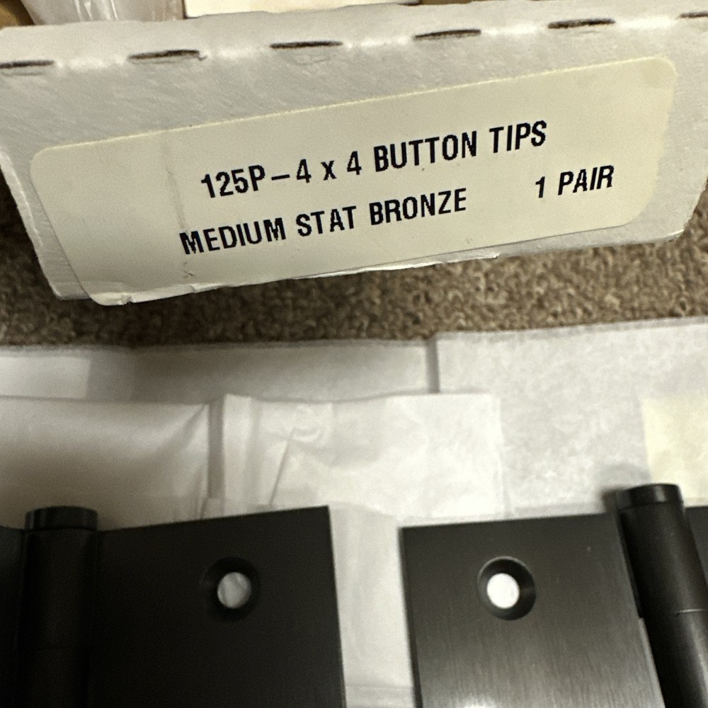 Pair Merit 125P 4x4 Button Tip Medium Stat Bronze 1 pair Hinges