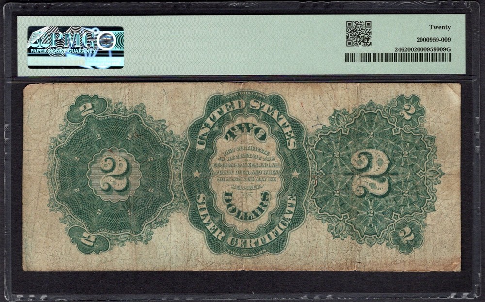 1891 $2 Silver Certificate Windom Note PMG 20 Fr.246 Item #2000959-009