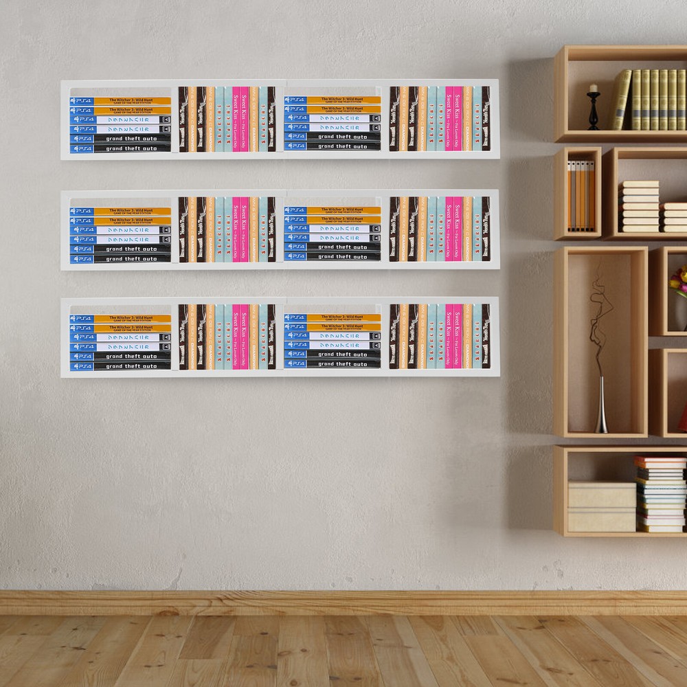 Metal CD Rack - Space-Saving Wall-Mounted Storage for DVDs, Games & Books