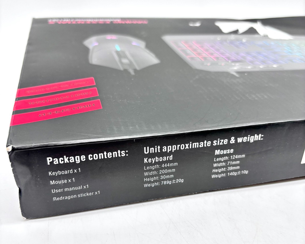 NEW Redragon Essentials Gaming Keyboard And Mouse w/ Programmable Backlight