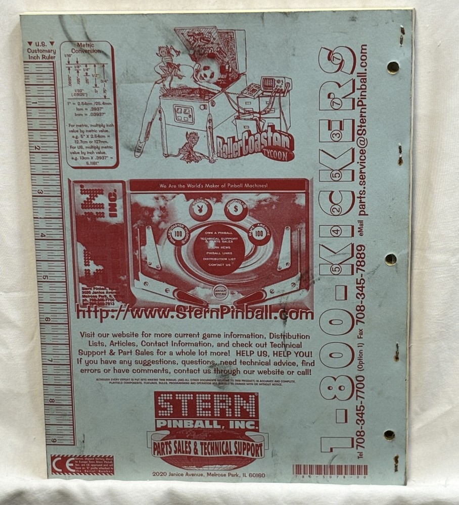 ORIGINAL-STERN-ROLLER COASTER TYCOON-OWNERS MANUAL