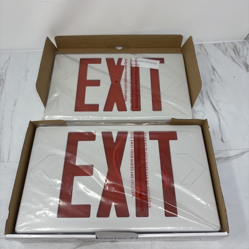 Emergensee Lighting SEEXU2RWEM Compact LED Exit Sign Universal LED