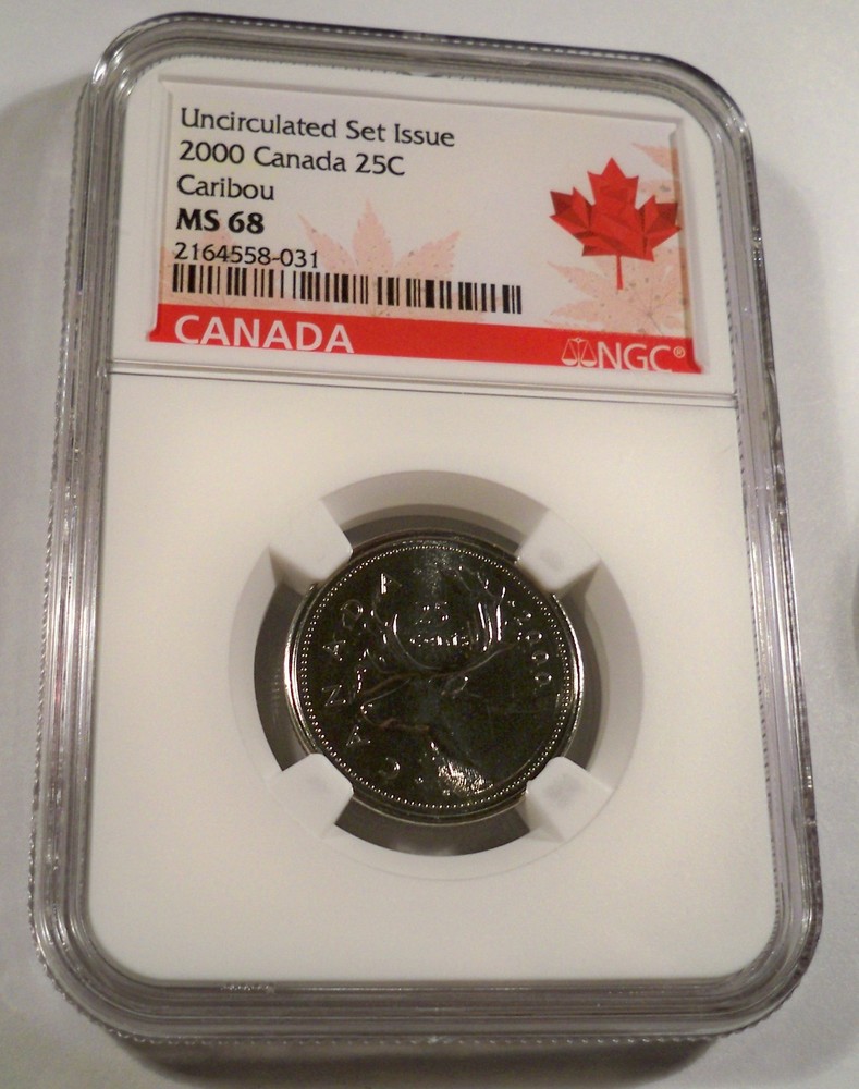 2000 CANADA 25c NGC MS68 QUARTER - MS 68