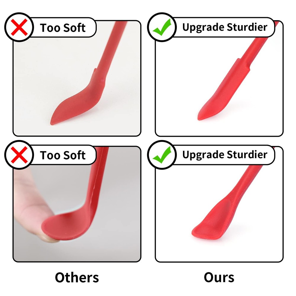 Mini Silicone Spatula Set for Jar Scraping Kitchen Baking Tool Red Black