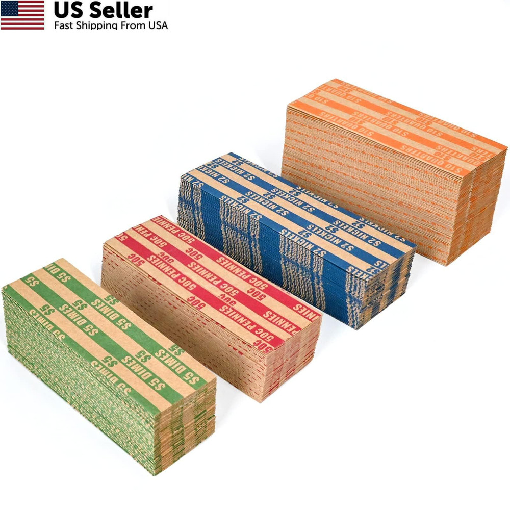 DGBDPACK 1000 Assorted Flat Coin Wrappers, 300 1000 Assorted, Color Mixing