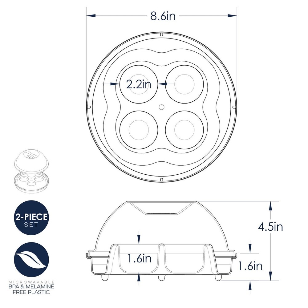 Egg Bites Maker Pan W/ Durable Non-Stick Coating & Easy Release for Meal Prep