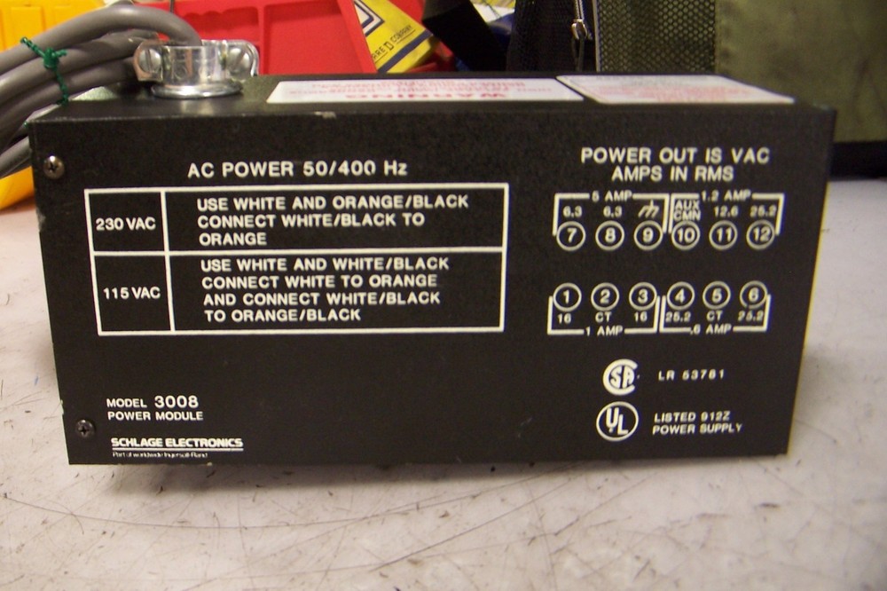 SCHLAGE ELECTRONICS 3008 POWER MODULE 115/230 VAC 105 WATTS