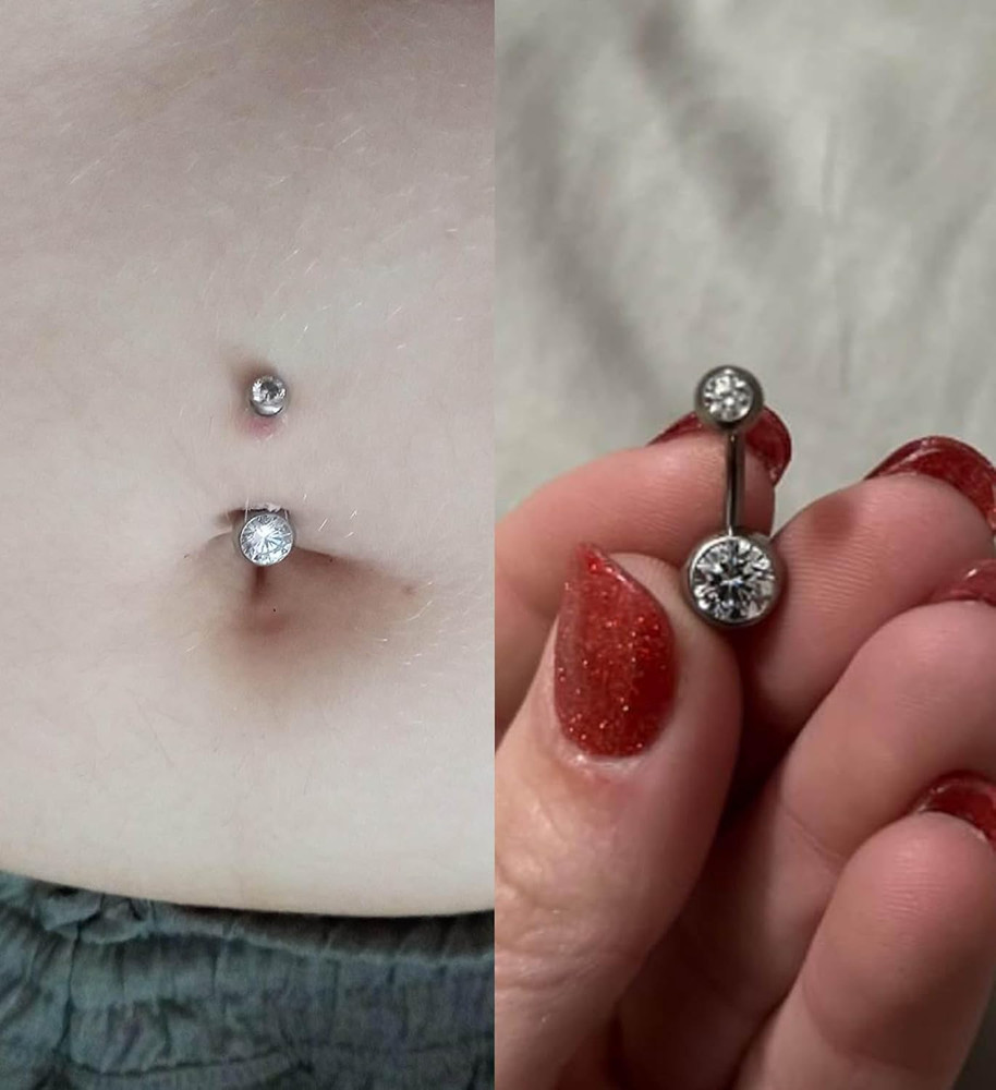 QWALIT Belly Button Piercing Gun Kit - Silver Navel Piercing Gun