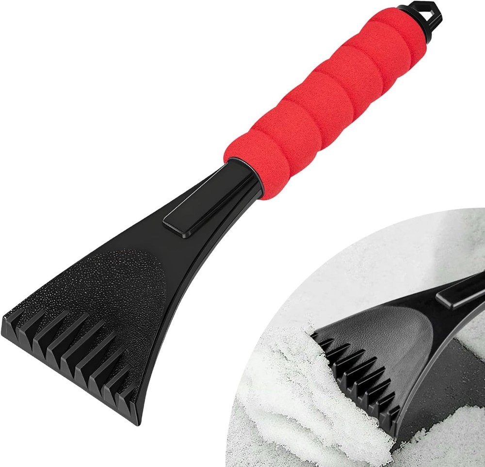 Compact Triangular Blade Ice Scraper with EVA Grip - Essential Winter Car Tool