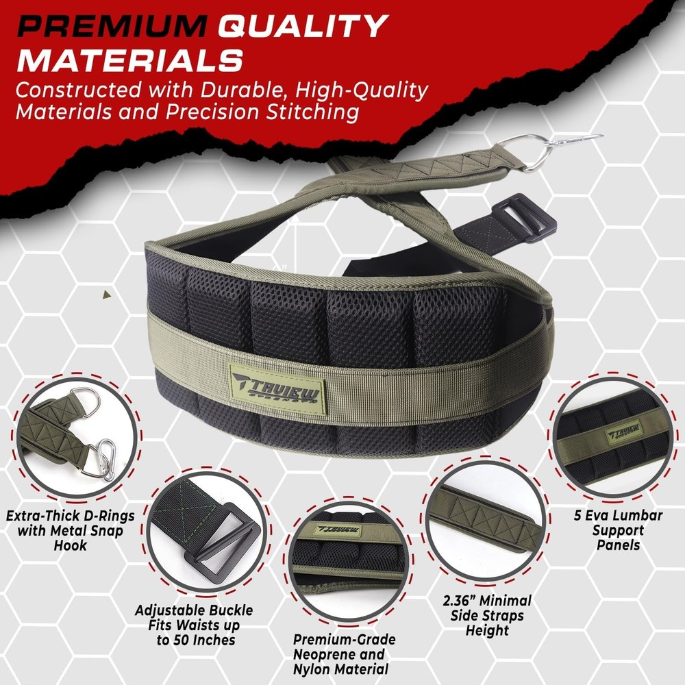 Belt for Squats, Rack Attachment & Squat Machine, Weight One Size, Green
