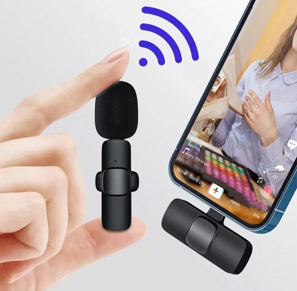 Lavalier Microphone Wireless Audio Video Recording Mini Mic For iPhone