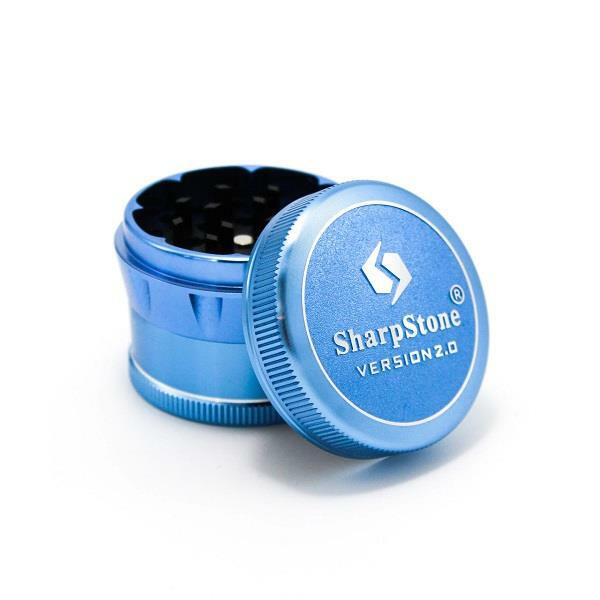 SharpStone V2 Hard Top 4 Piece 2.2” Herb / Spice Grinder BLUE AUTHENTIC