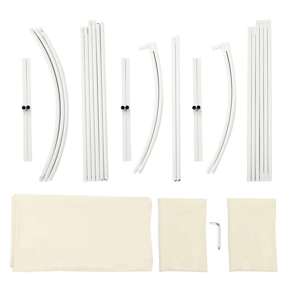 3X White Arch Backdrop Stand Set Wedding Arch Stand Backdrop Decor with Covers