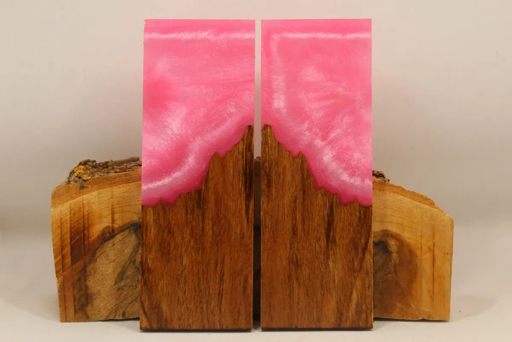 HYBRID STABILIZED MAPLE PINK CUSTOM COMPOSITE KNIFE HANDLE MATERIAL (8167)