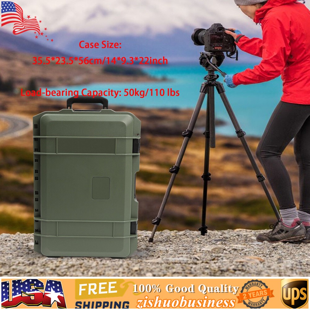 22" Camera Hard Case Protective Roller Camera Carrying Case Waterproof Dustproof
