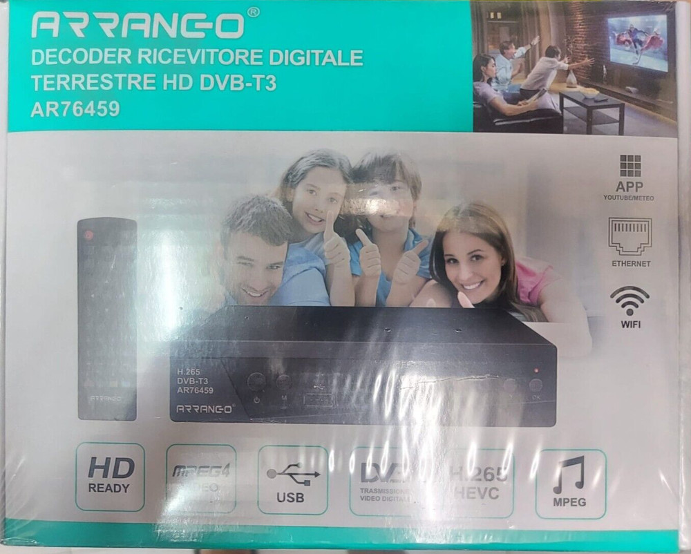 Digital Decoder HD DVB-T3 USB Ethernet H.265 Hevc 10 Bit Full HD HDMI