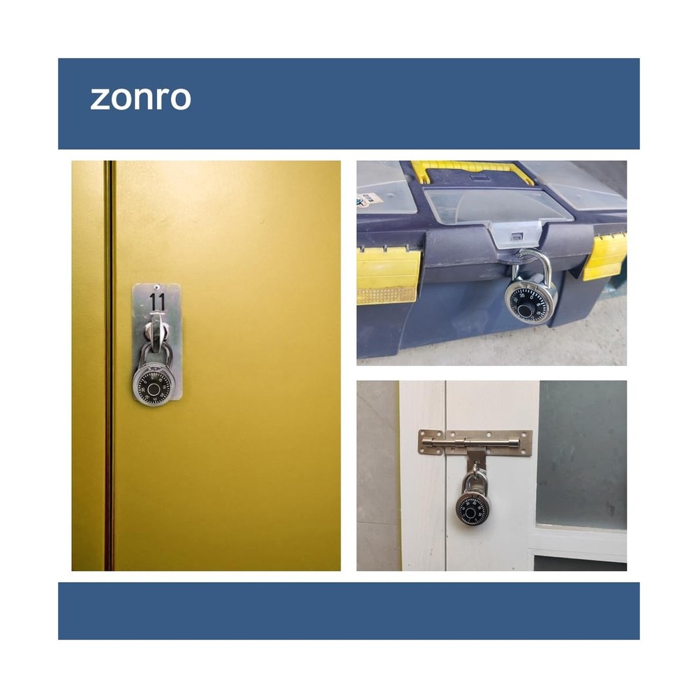 Locker Locks 3 Digit Code Standard Dial Combination Padlock 2 inch Wide Pack ...