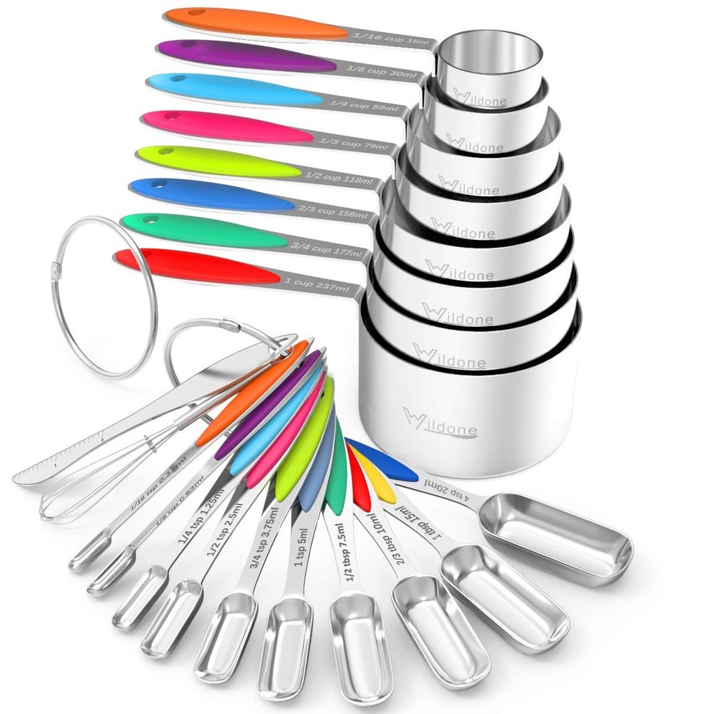 Measuring Cups and Spoons - Wildone Stainless Steel 20 Piece Stackable Set, I...