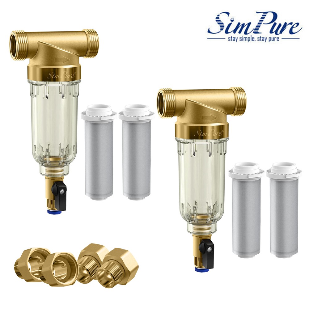 2 Pack Spin Down Sediment Filter Backwash for Whole House Pre-Filtration System