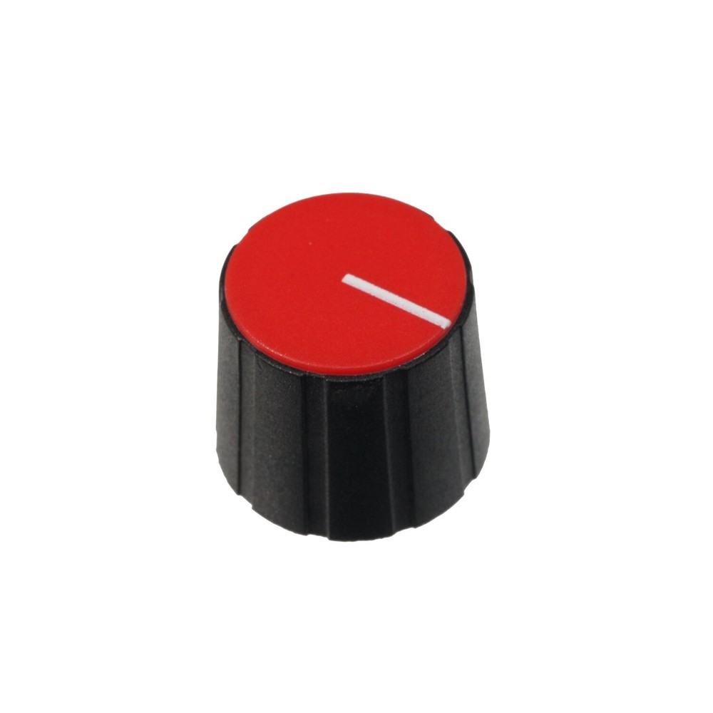 5pc Red and Black Plastic Knob White indicator 11/64” Shaft