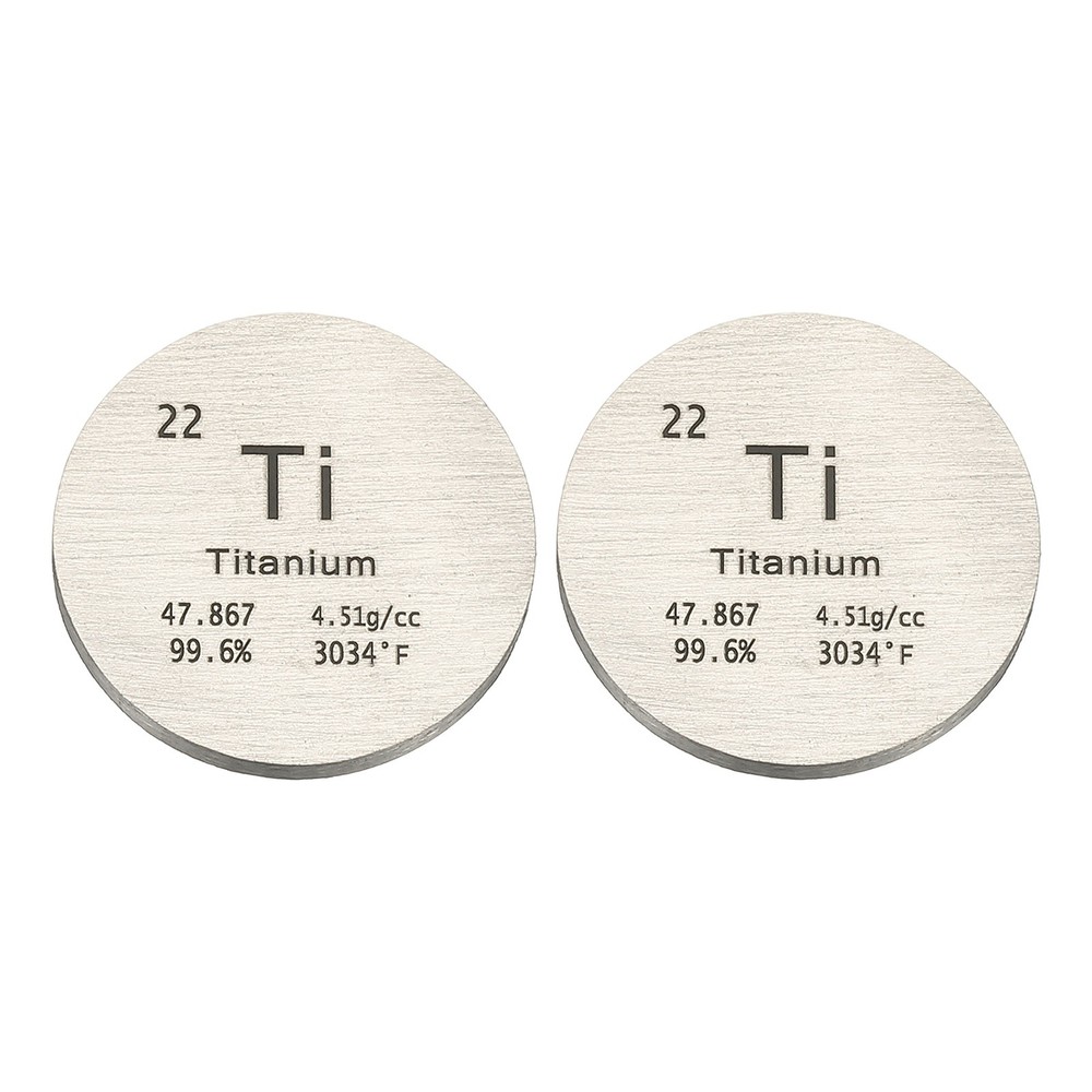 2Pcs Titanium Disc 0.8" Ti Density Circle Sheets Plates for Collections