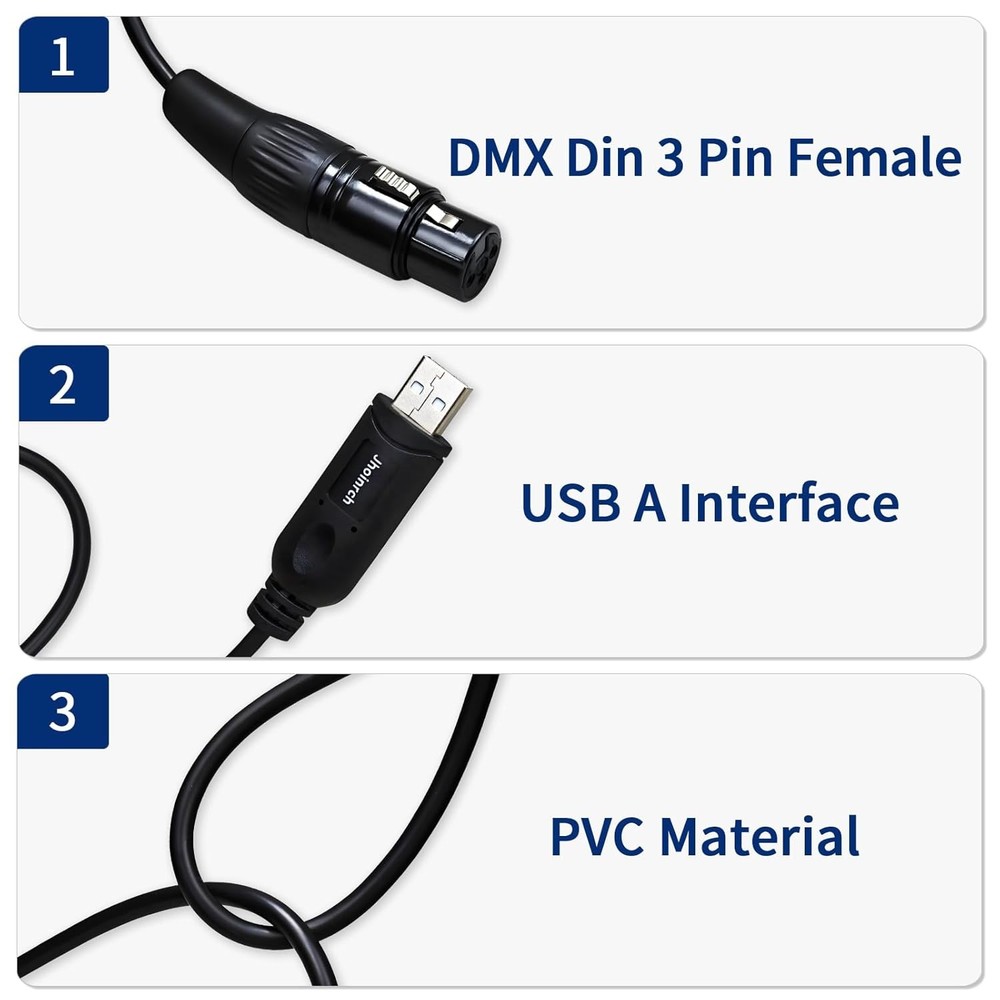 USB to DMX Interface Adapter Cable with FT232RNL Chip Support...